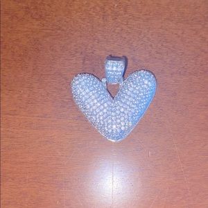 Iced Out “V” Pendant (Bubble Letters)